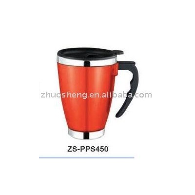 Direct manufacturer double wall stainless steel inner stainless steel outer plastic office travel mug