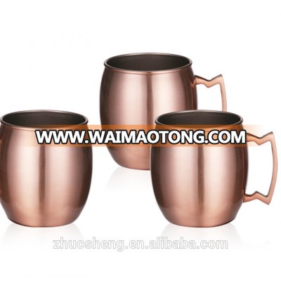 customized logo highquality hot sale single walled cooper coated stainless steel carabiner mug