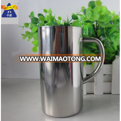 Factory direct double stainless steel straight beer mug beer glass 300ml