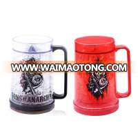 New Design 16Oz Double Wall Flashing Frosted Beer Mug